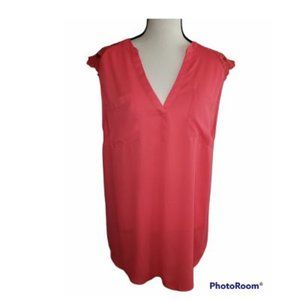 TORRID - Orange / Coral Sleeveless Blouse With Lace Embellishment Size 2x